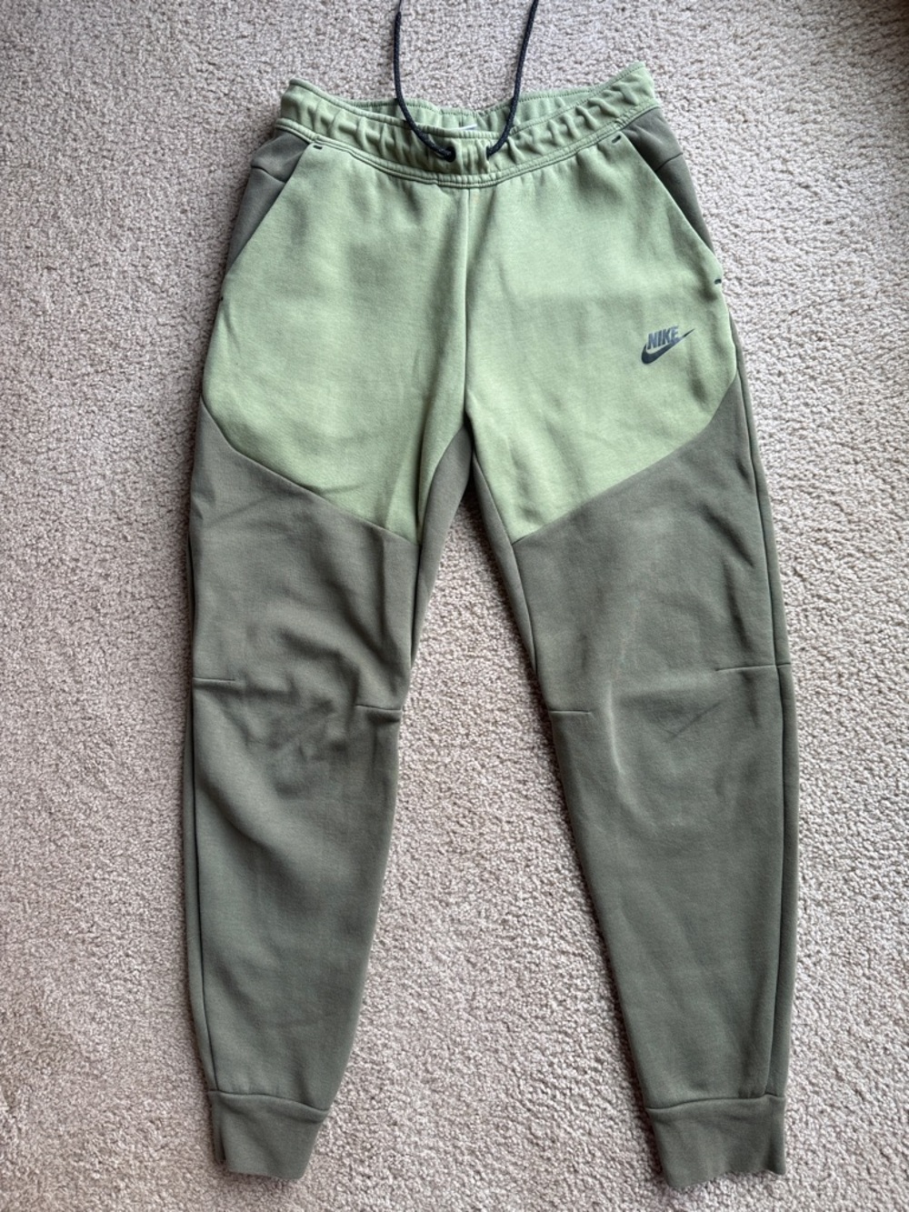 Nike Olive and Dark Olive Colorblock Joggers
